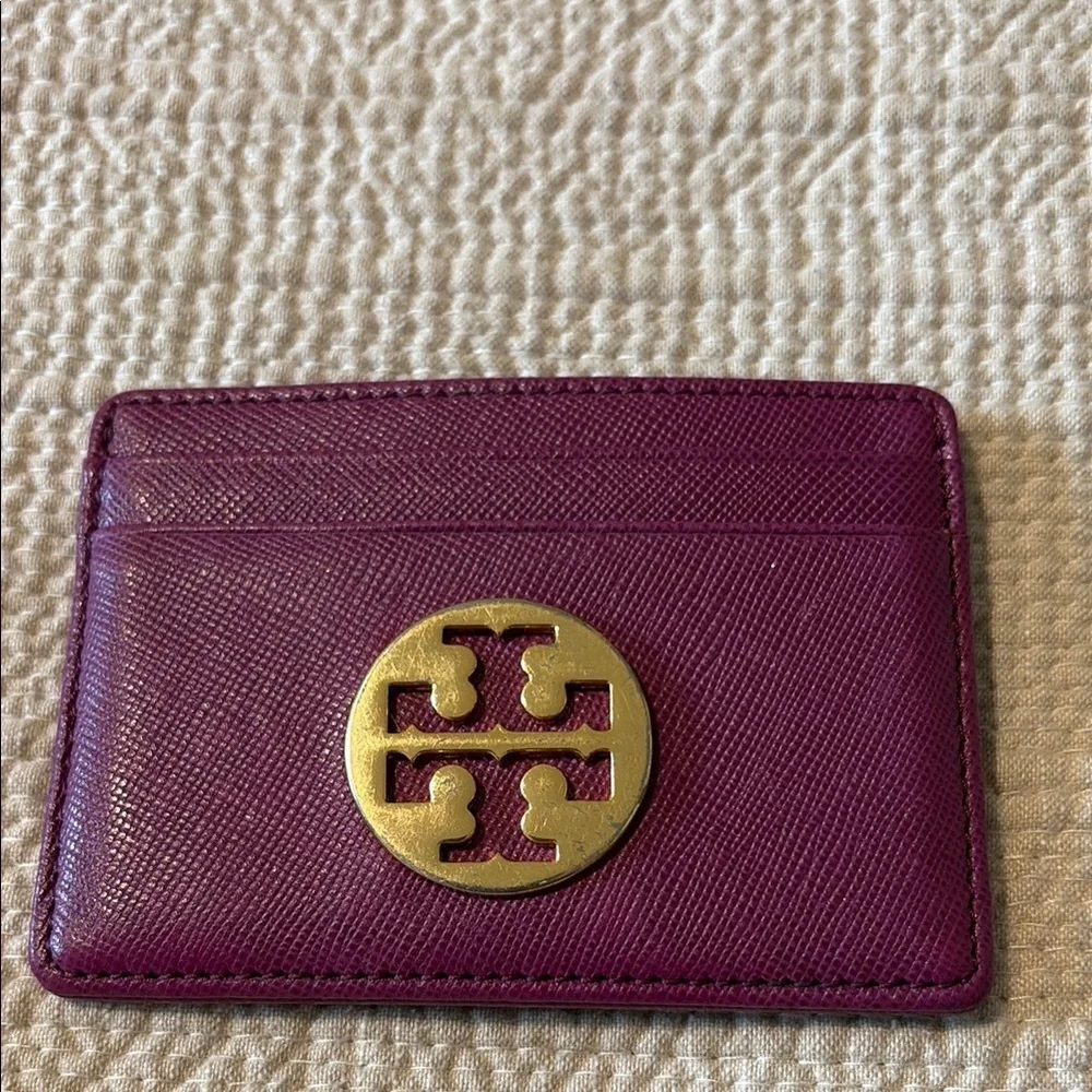 💜▪️Tory Burch▪️ Preloved Purple Card Holder (With Wear)